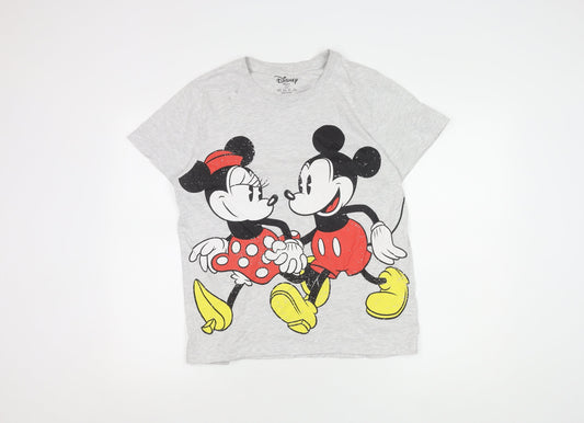 Disney Women's Grey T-Shirt Size 10/12 Minnie Mickey