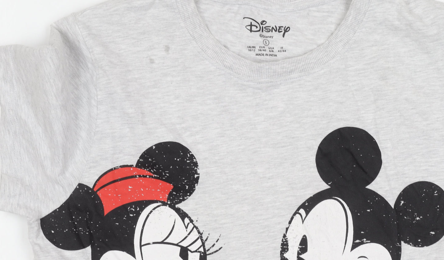 Disney Women's Grey T-Shirt Size 10/12 Minnie Mickey