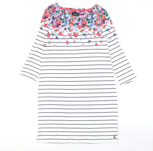 Joules Women's Multicoloured Floral Stripe Dress Size 10