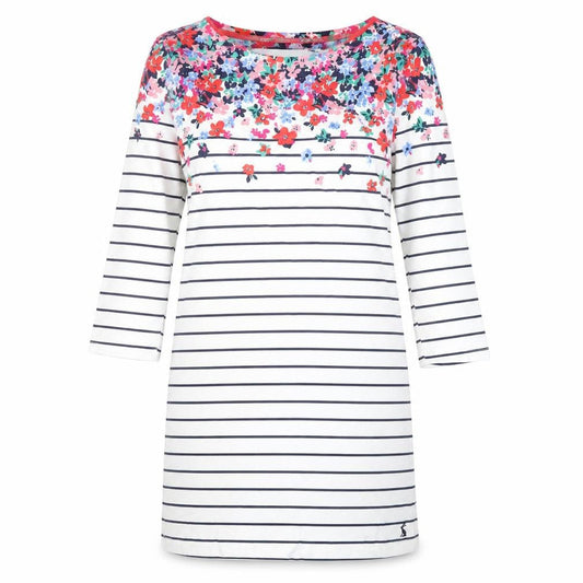 Joules Women's Multicoloured Floral Stripe Dress Size 10