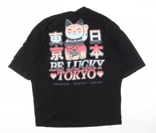 ASOS DESIGN Men’s Black Tokyo Anime T-Shirt, Size S