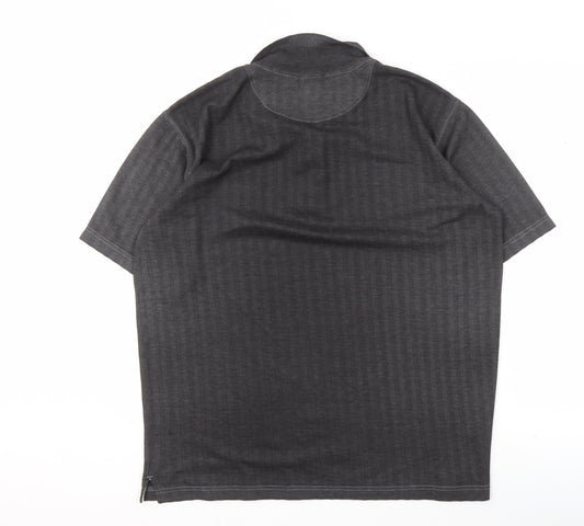 Umbro Men's Grey Polo Shirt L Collared Casual Logo
