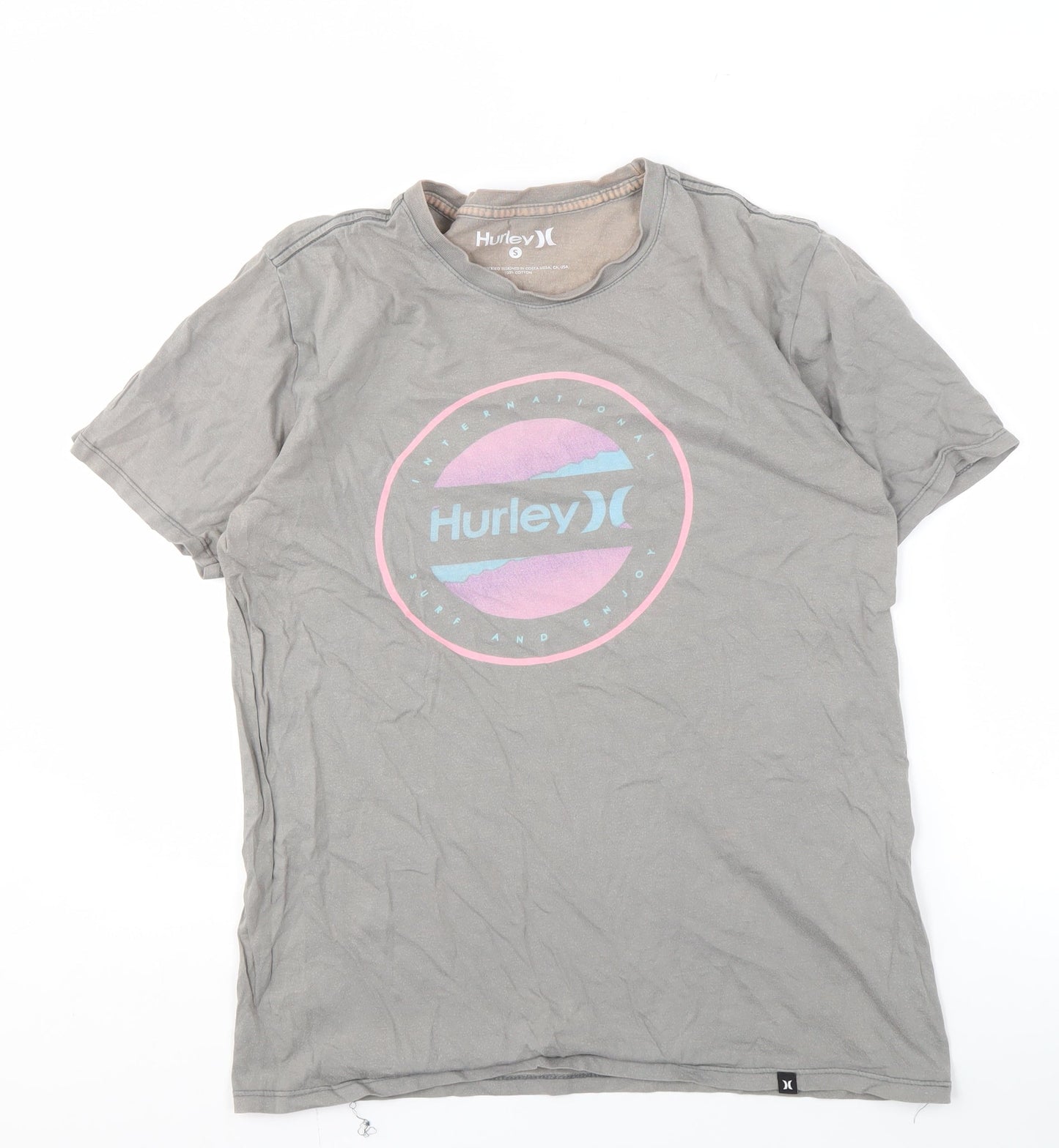 Hurley Men's Grey Graphic Print T-Shirt S