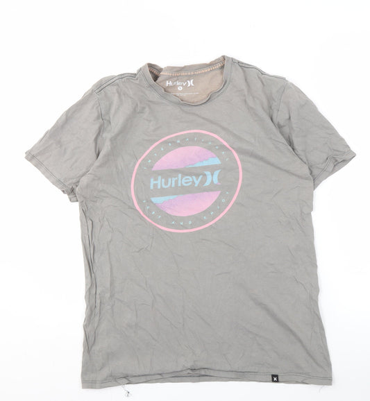 Hurley Men's Grey Graphic Print T-Shirt S