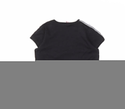 Lonsdale Women's Black T-Shirt, Size 12, Crew Neck