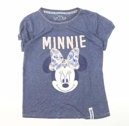 Disney Women's Blue Minnie Mouse T-Shirt - Size M