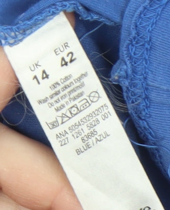 Coca-Cola Women's Blue T-Shirt Size 14 Casual