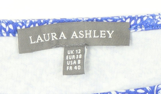 Laura Ashley Women's Blue Floral Dress Size 12