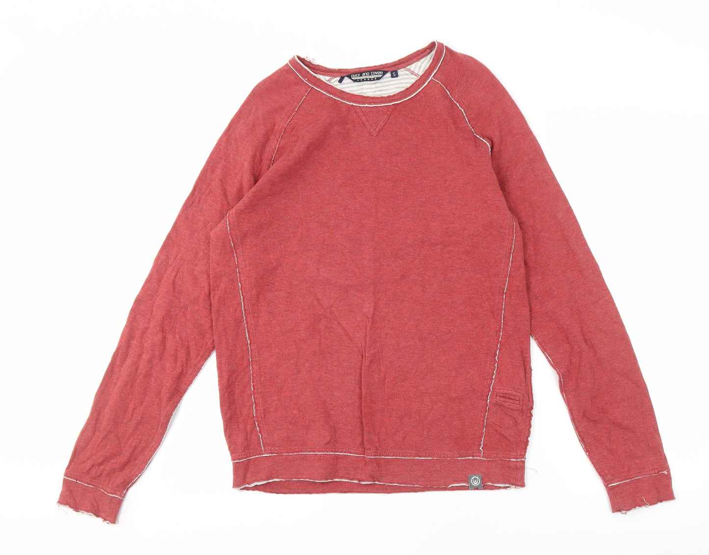Duck and Cover Men's Red Cotton Long Sleeve T-Shirt S