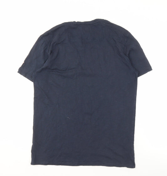 Guess Men's Blue Slim Fit Crew Neck T-Shirt Medium