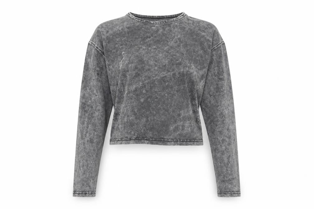 Front view of Missguided Women's Grey Long Sleeve Crew Neck Top, size 10