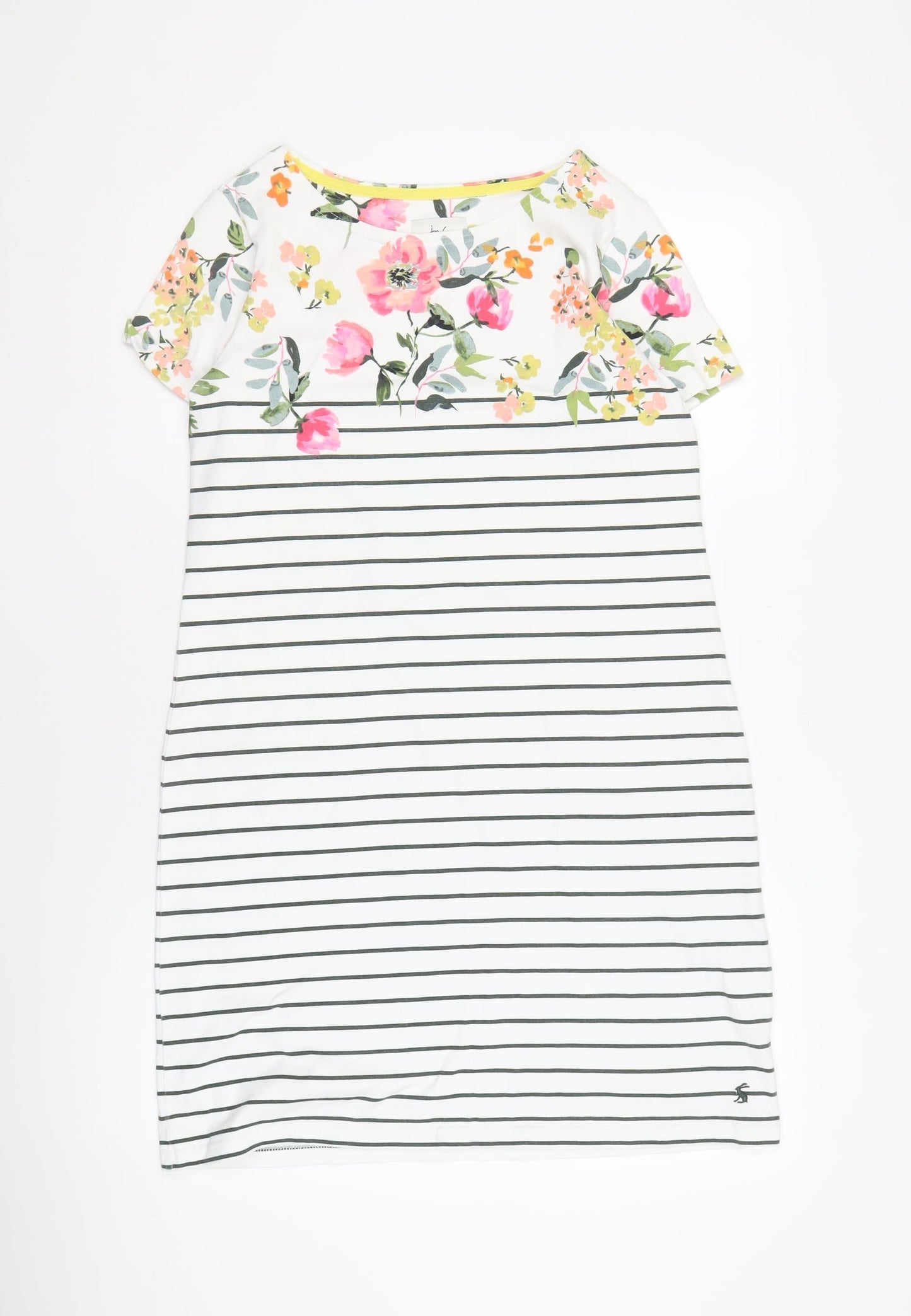 Joules Women's Floral-Striped Cotton Dress Size 12