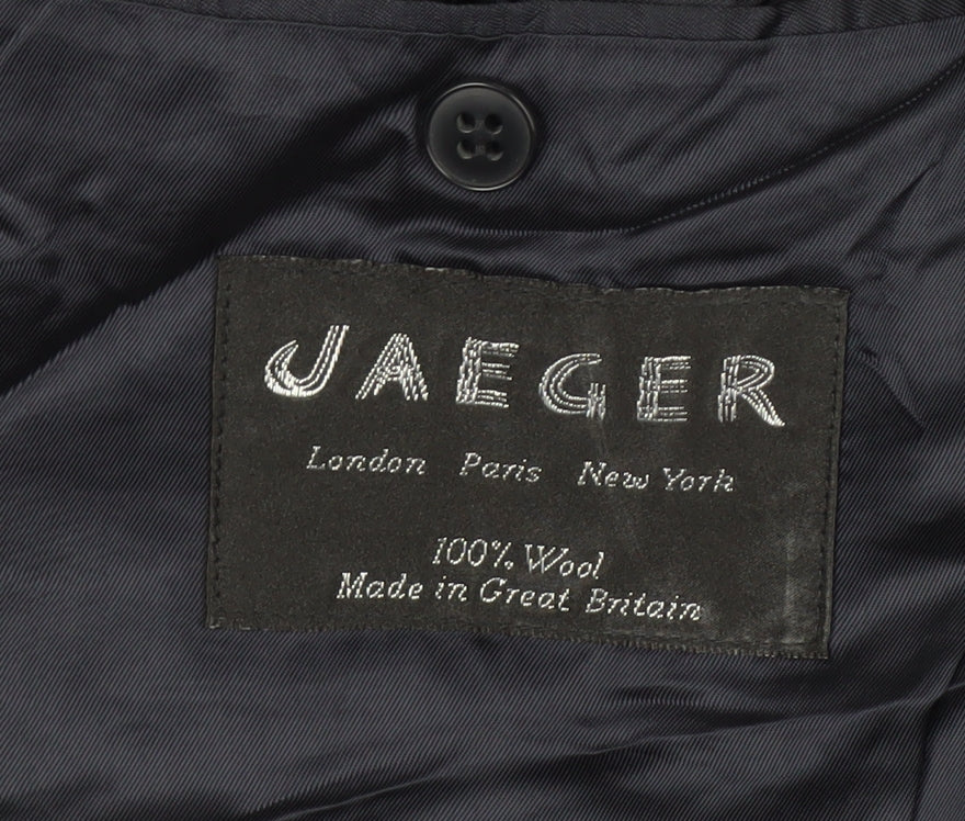 Jaeger Mens Grey Double-Breasted Jacket, Size 52L
