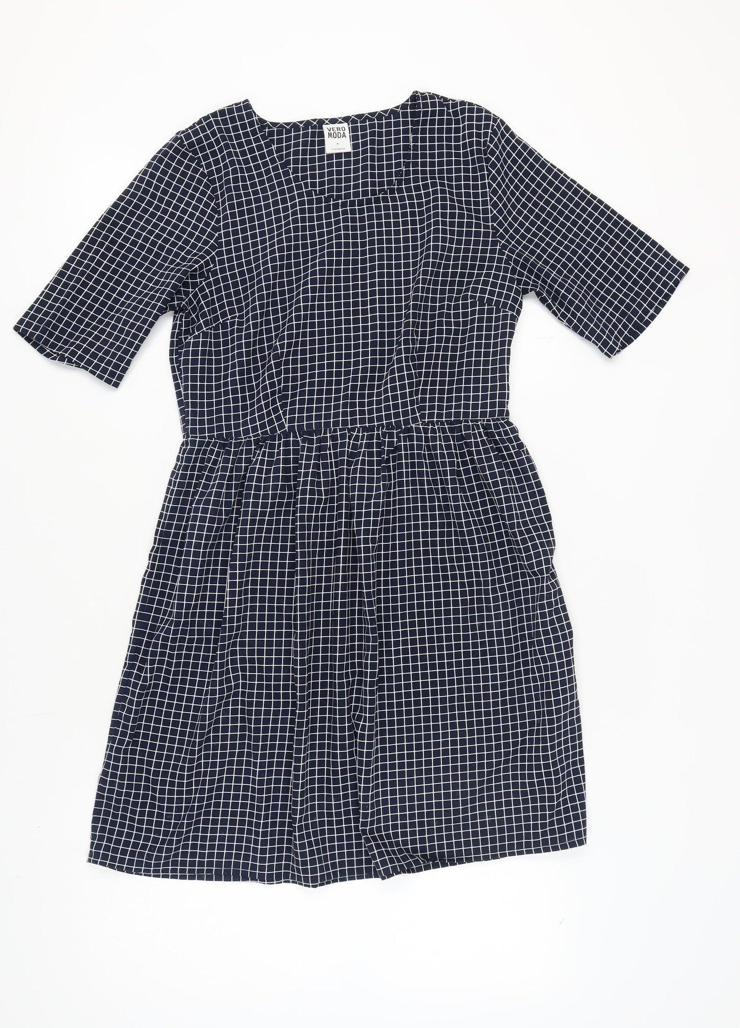 Vero Moda Women's Black Check Shift Dress M