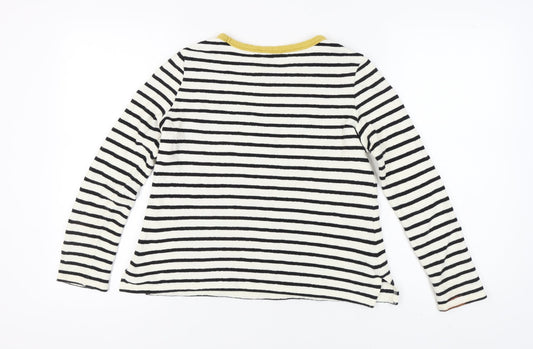 Marks and Spencer Women's Black Striped Pullover Sweatshirt