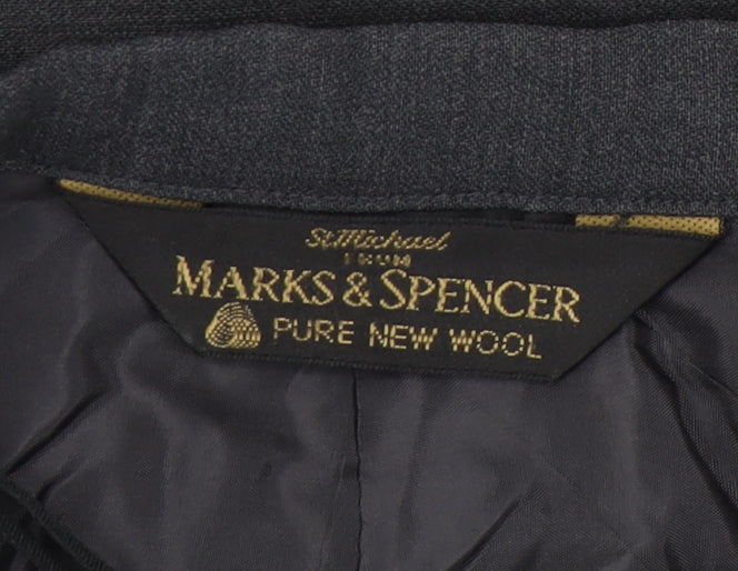 Marks and Spencer Women's Grey Wool Pencil Skirt Size 12