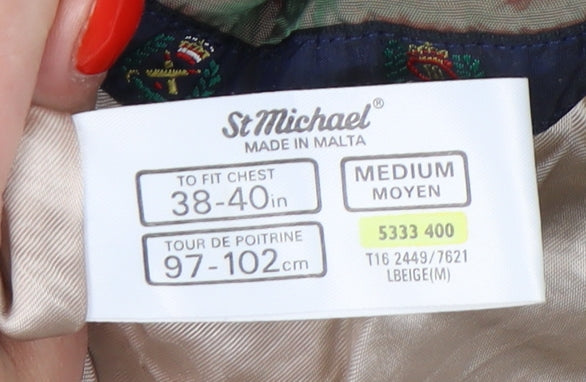 St Michael Men's Beige Bomber Jacket Medium 38-40"