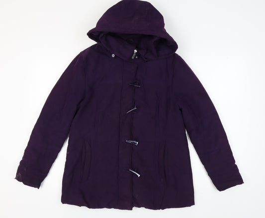 Katherine Hammond Women's Purple Hooded Coat Size 12
