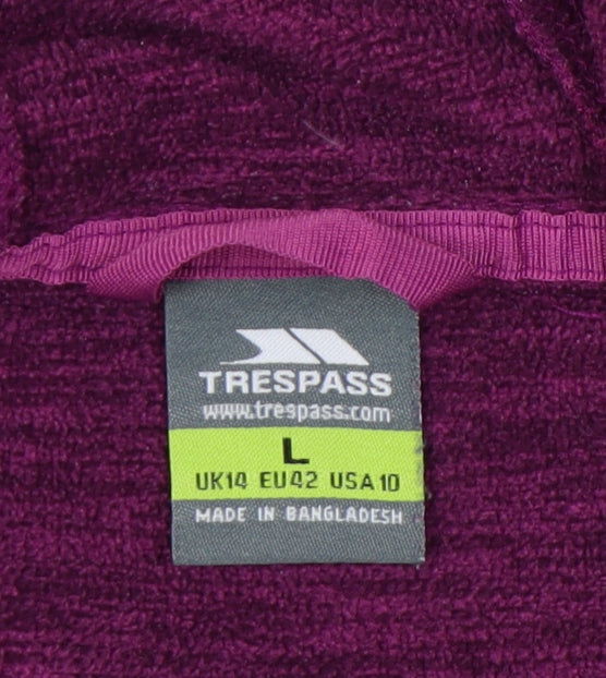 Trespass Women's Purple Hooded Fleece Jacket Size L