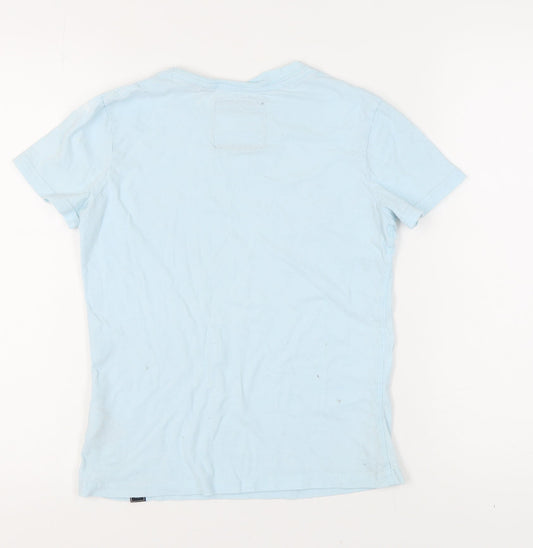 Superdry Women's Blue T-Shirt, Size 6, Casual Summer Wear