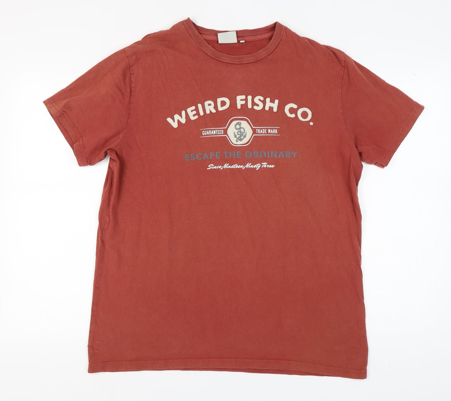 Weird Fish Men's Red Graphic Print T-Shirt L