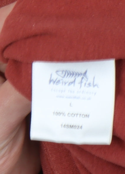 Weird Fish Men's Red Graphic Print T-Shirt L