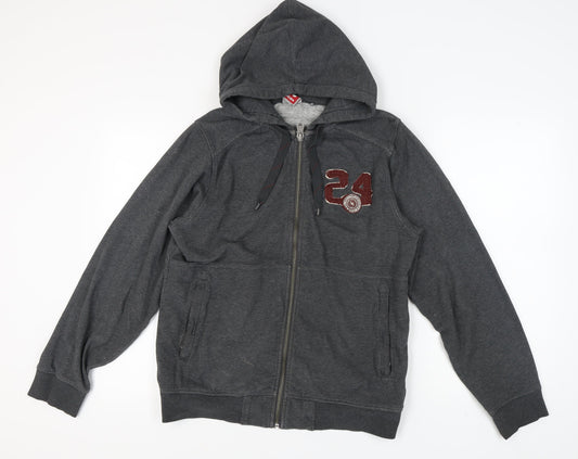 TOG 24 Men's Grey Full Zip Hoodie with Logo