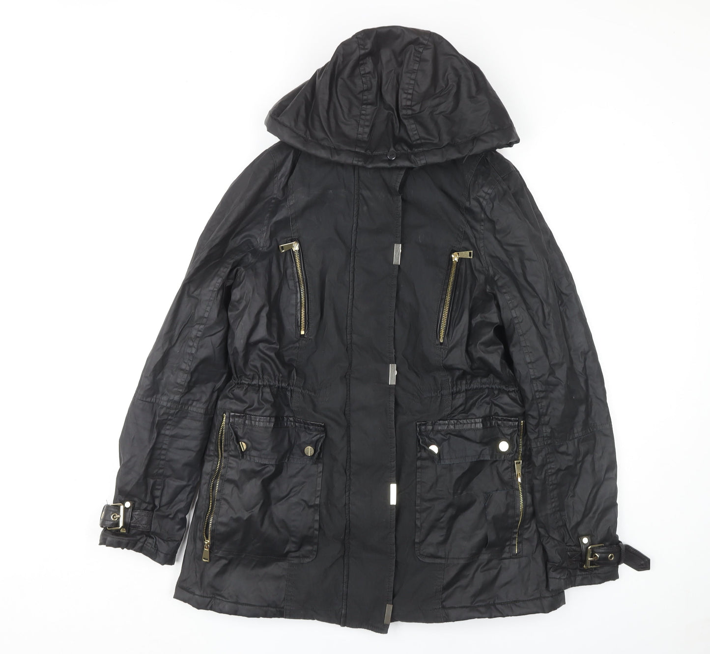 River Island Women's Black Parka Jacket Size 14