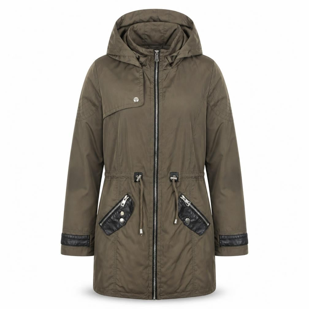 Front view of Red Herring Women's Green Parka Jacket, size S