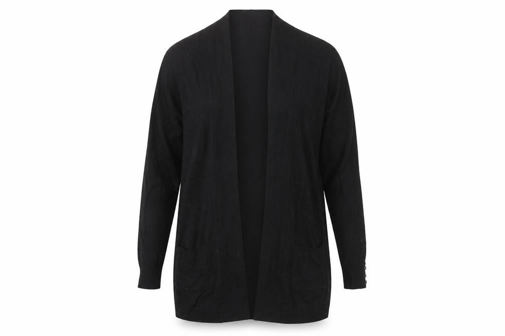 Marks and Spencer Women's Black Open Front Cardigan, Size 10, Open Style