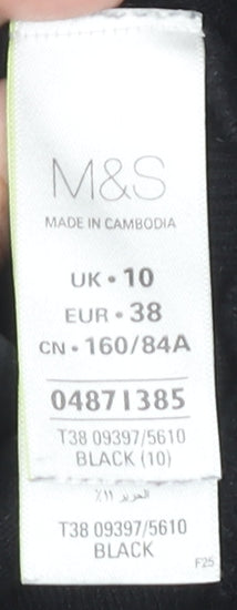 Marks and Spencer Women's Black Open Front Cardigan, Size 10, Open Style