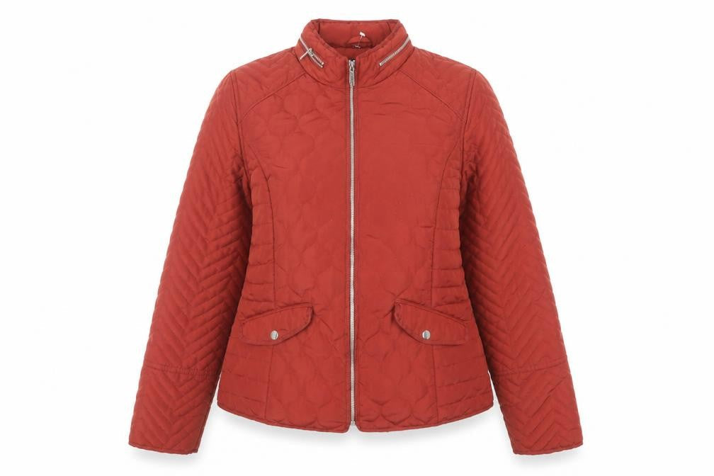 Debenhams Women's Red Quilted Zip Jacket Size 14