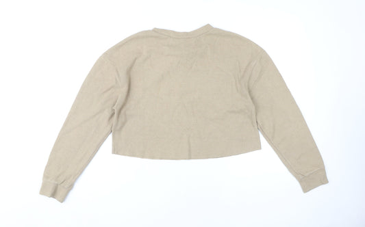 Zara Women's Beige Pullover Sweatshirt Size 8