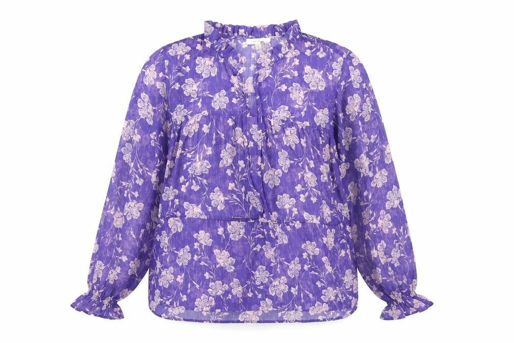 Marks and Spencer Women's Purple Floral Blouse Size 10