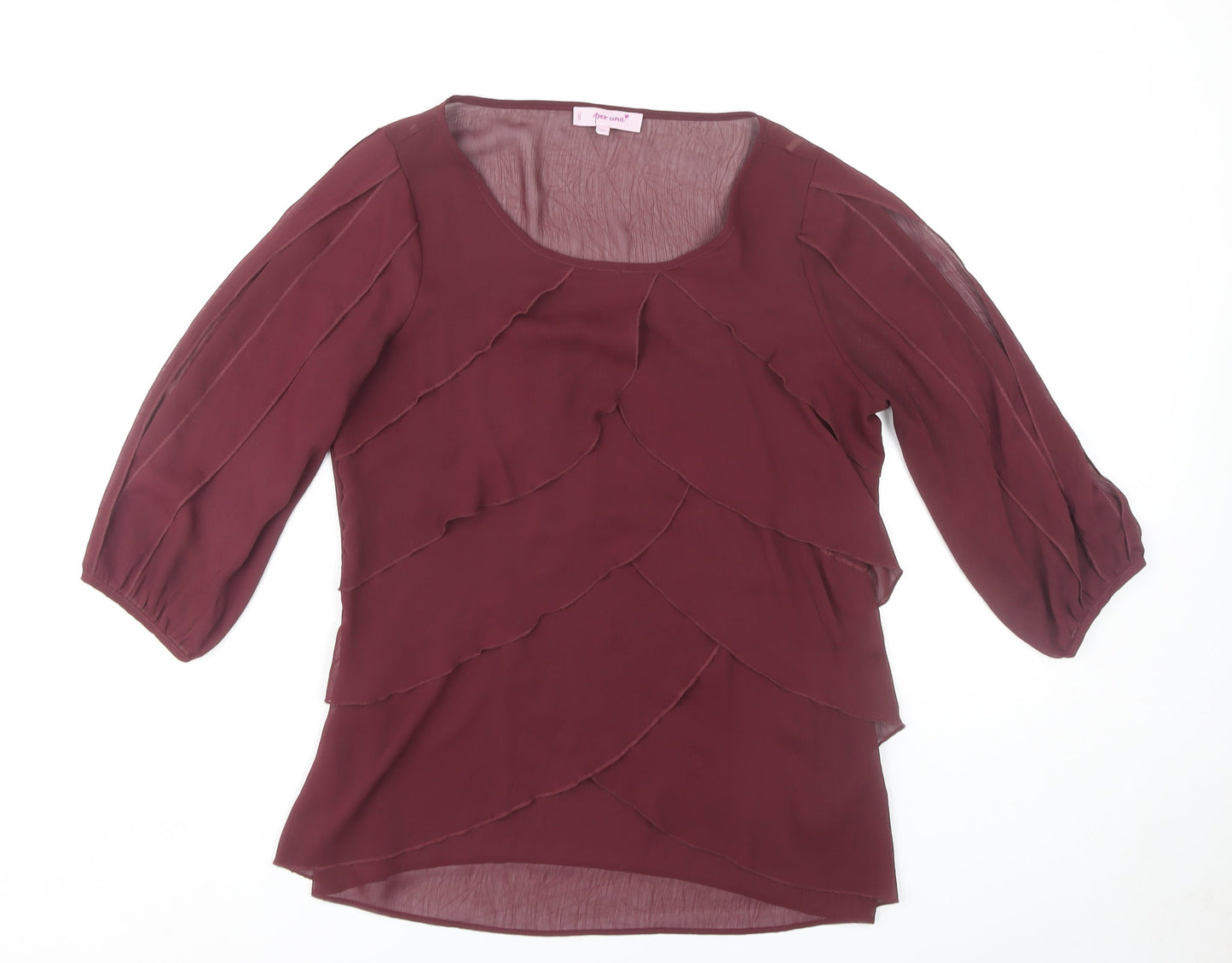 Marks and Spencer Women's Purple Blouse Size 12 Puff