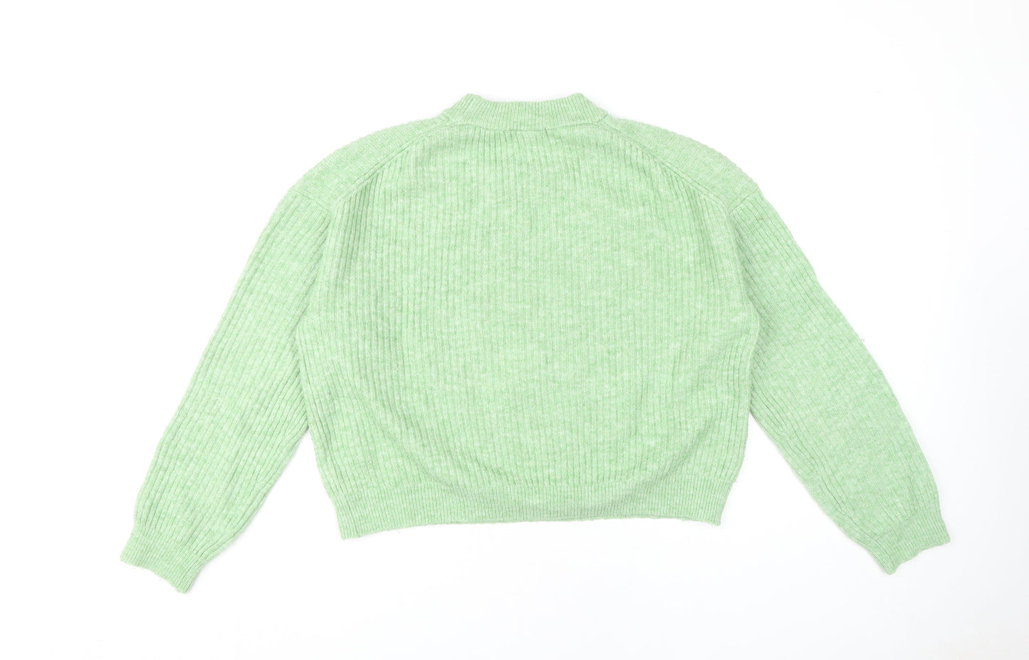 Women's XS Green Mock Neck Pullover Jumper