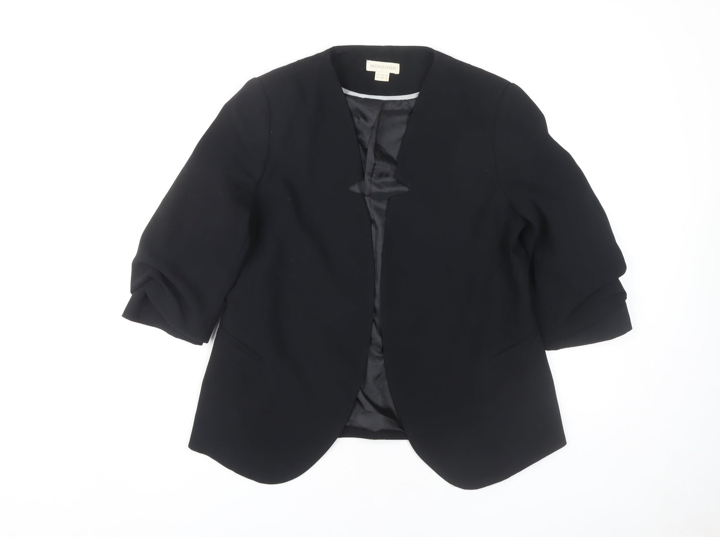 Monsoon Women's Black 3/4 Sleeve Blazer Size 10