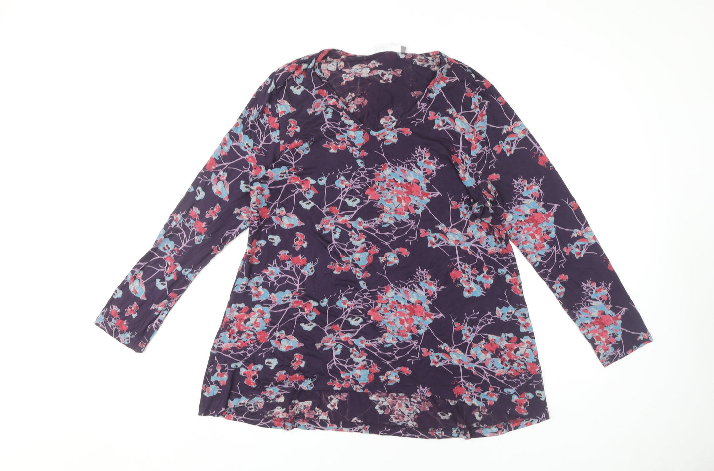 Adini Women's Floral Multicoloured V-Neck Top L