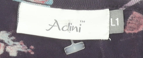 Adini Women's Floral Multicoloured V-Neck Top L