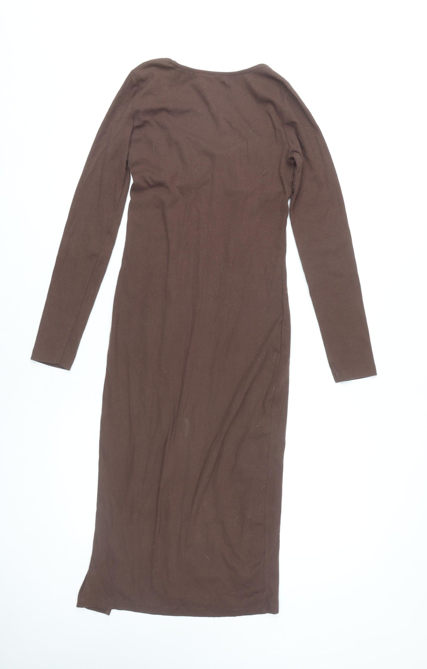 Brave Soul Women's Brown S Bodycon Midi Dress