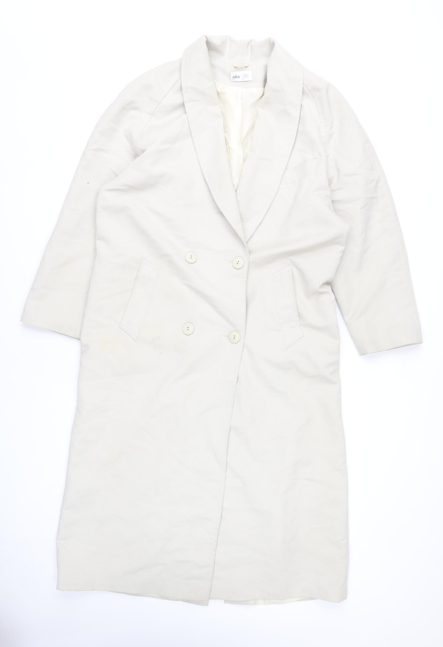 BHS Ivory Women's Overcoat Size 10 - Business Casual