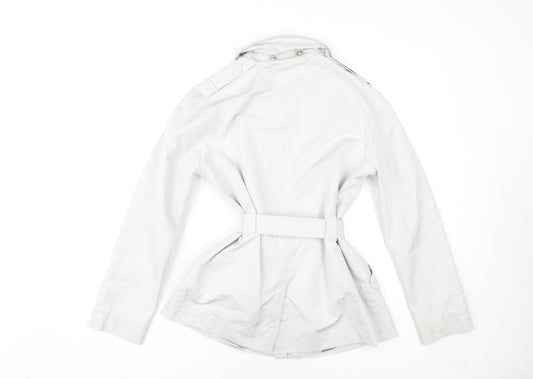 Cyrillus Women's Grey Trench Coat Size 10 Belted