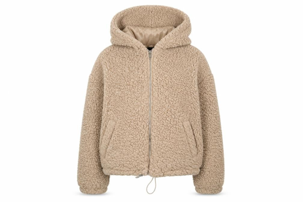 New Look Women's Beige Cropped Hooded Jacket M