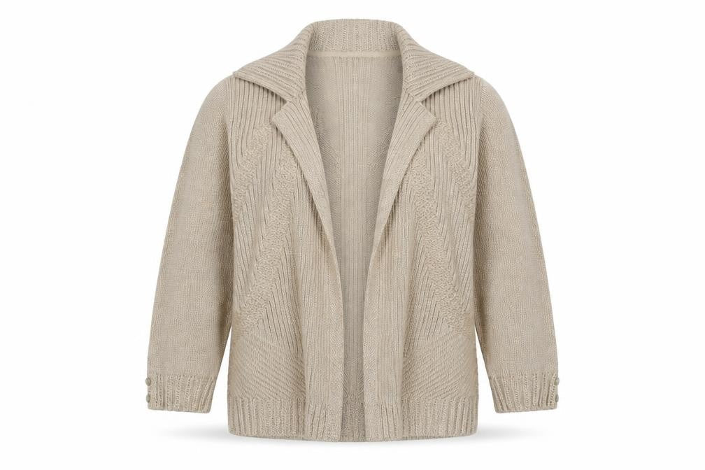 Marks and Spencer Women's Beige Cardigan, Size 16, Collared Knit
