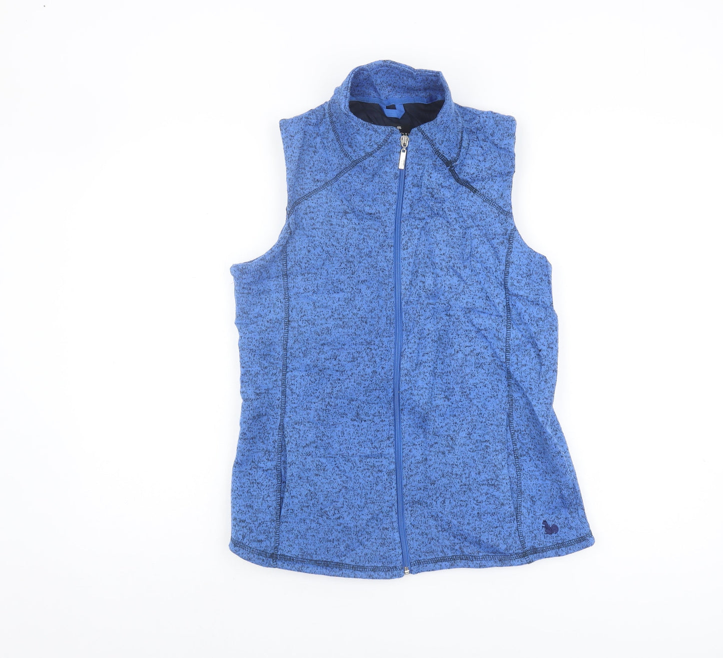 TIGI Women's Blue Waistcoat, Size M, Casual Sleeveless Zip