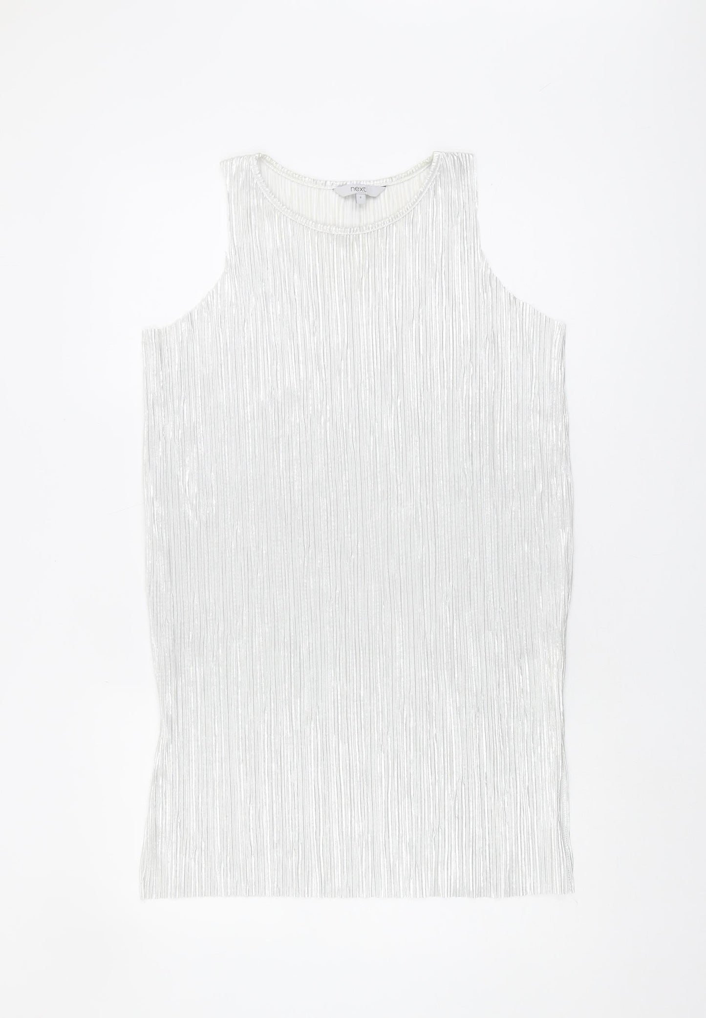 Next Women's White Tank Top, Size 8, Polyester Fabric