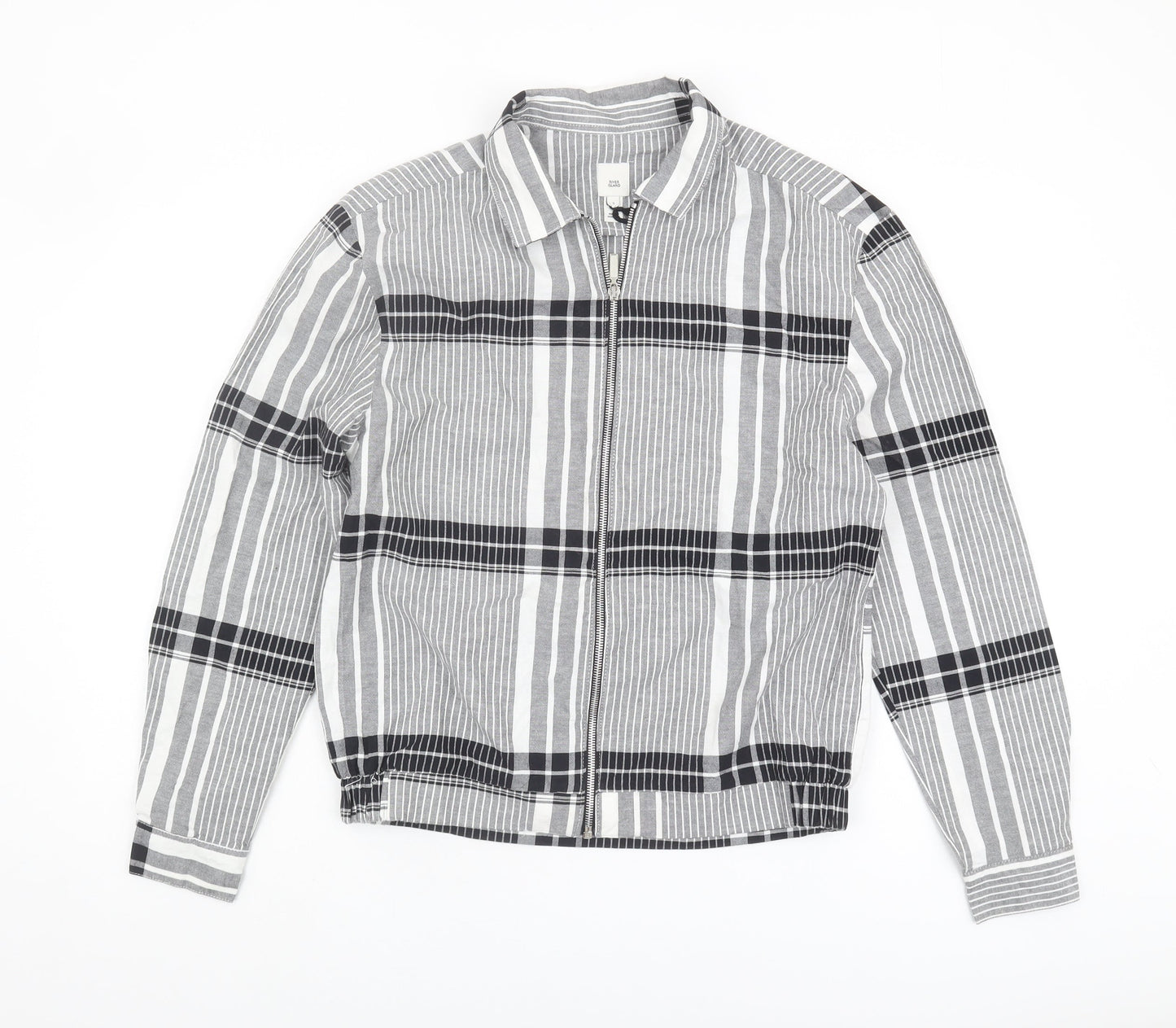 River Island Men's Grey Striped Jacket S