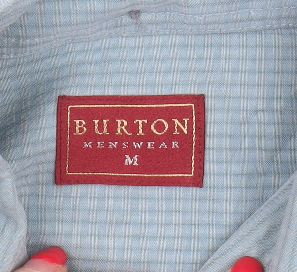 Burton Menswear Blue Check Short Sleeve Shirt M