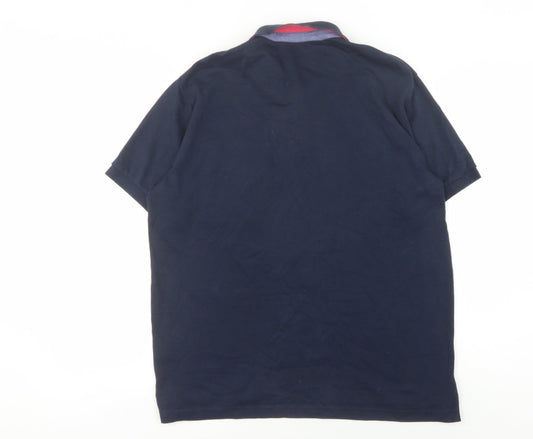 Peter Gribby Men's Blue Polo Shirt Size L Button Accents