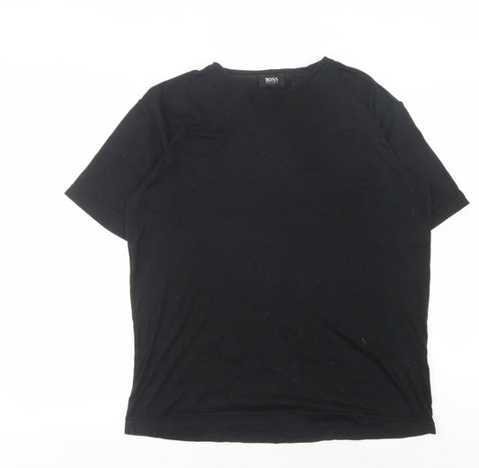Hugo Boss Men's XL Black V-Neck T-Shirt
